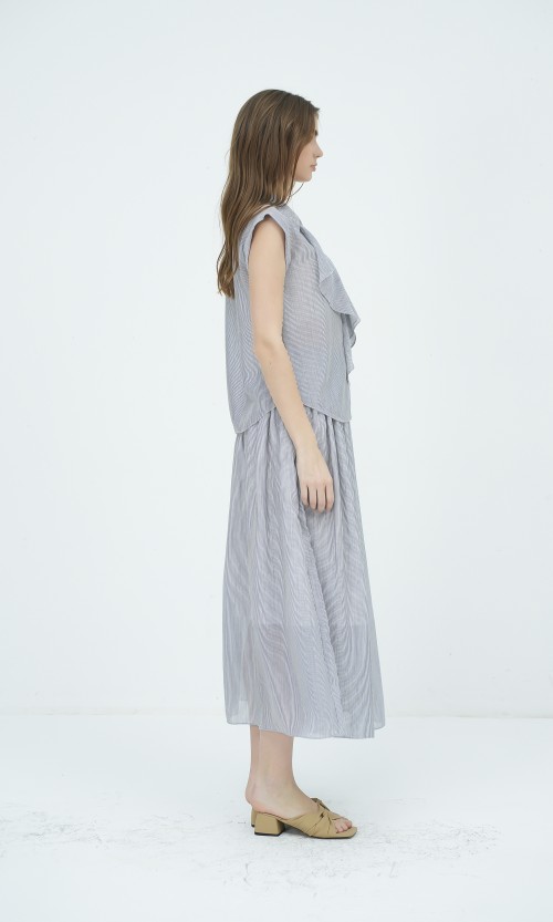 SIXDO G-Blue Stripe Raw Blouse